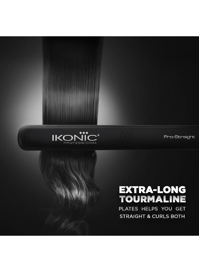 Ikonic Pro Straight Hair Straightener Black Ergonomic Slim Design Adjustable Heat Up to 230°C Floating Titanium Plates Auto Shut-Off 360° Swivel Cord Travel-Friendly All Hair Type - Image 3